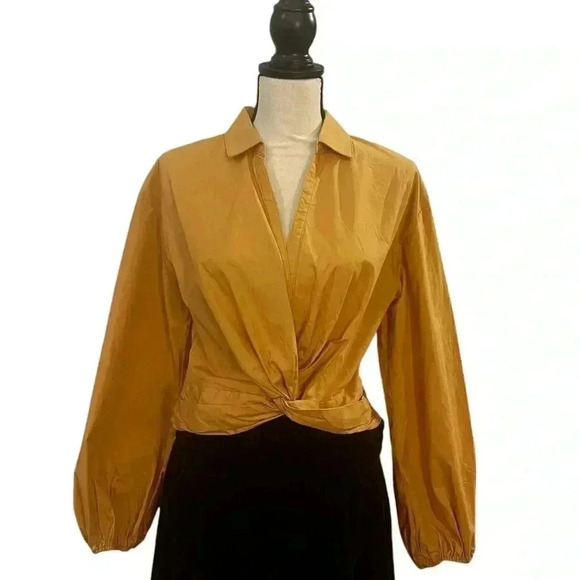 Anthropologie Sundays in Brooklyn twist front long sleeve blouse medium NWT - Picture 2 of 9
